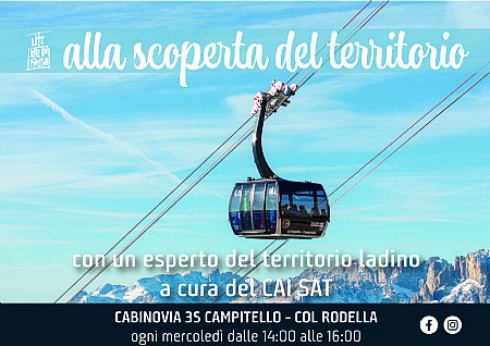 Salita in cabinovia 3S Campitello–Col Rodella con esperto del CAI